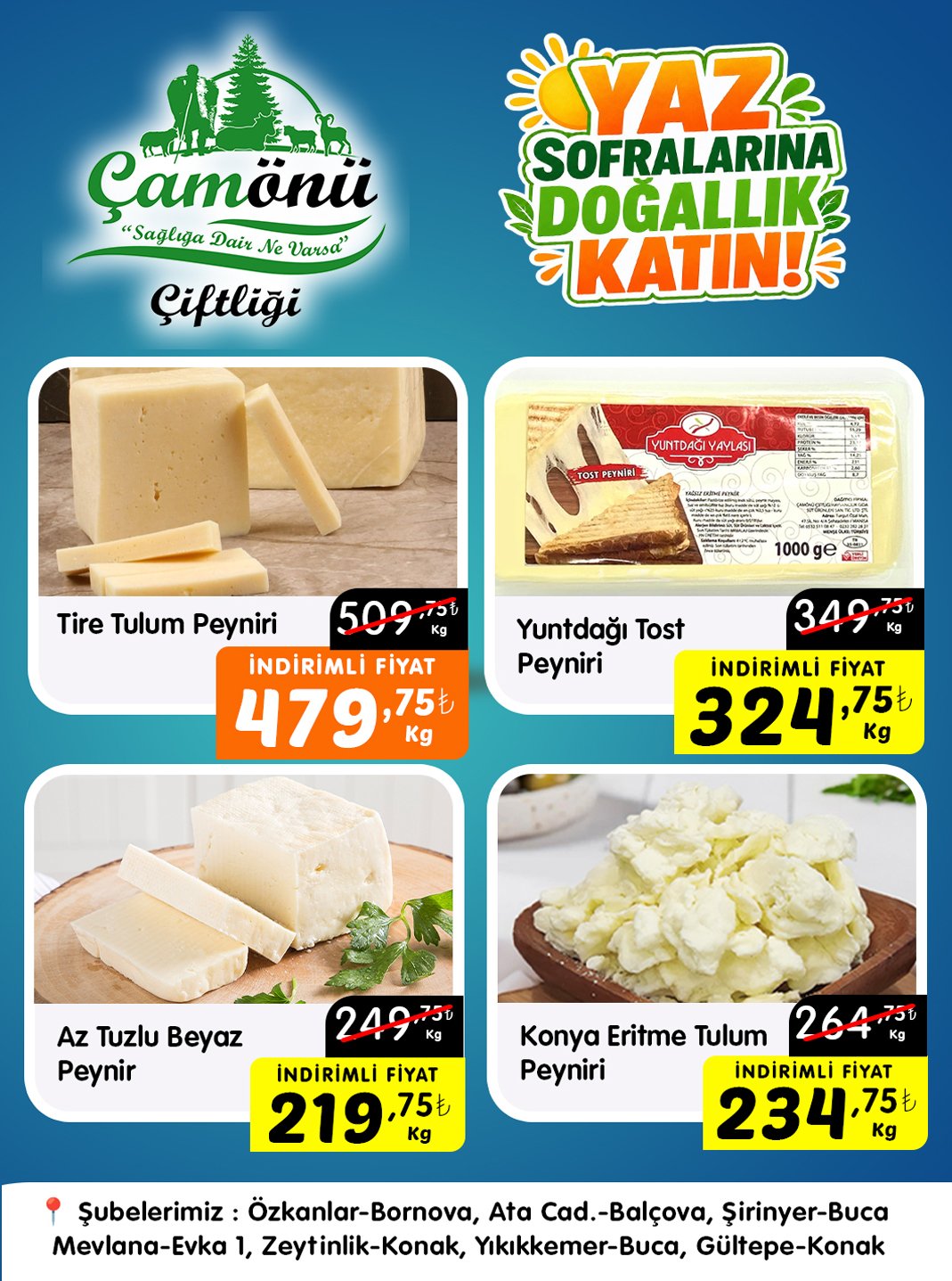 Çamönü Çiftliği güncel kampanya afişi 2
